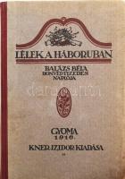Balázs Béla: Lélek a háborúban. Balázs Béla honvédtizedes naplója Divéky József rajzaival. Gyoma, 1916, Kner Izidor, 154+6 p. Első kiadás. Lapszámozáson belül Divéky Lajos hat egészoldalas rajzával. Kiadói illusztrált félvászon-kötés, kopott borítóval és gerinccel.