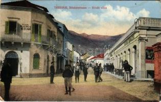 1902 Trebinje, Bilekerstrasse / Bileck ulica, Kafana Sarajevo / street view, shops, café (worn corners)