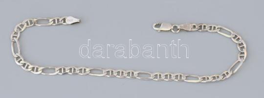 Ezüst(Ag) pálcikás figaro nyaklánc + karkötő, jelzett, h: 46 cm, 21 cm, nettó: 15 g