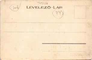 Ferenchalom, Franzfeld, Kacarevo; látkép Pancsova felől. Adam Müller kiadása / Ansicht / general vie...