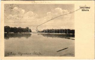 Bárányos, Ovci, Ovca; Duna részlet. Hátoldalon Nostitz nemesi család levelezése / Danube riverside. Nostitz noble family letter on the backside (EK)