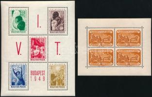 1947 Bélyegnap (20.) kisív + 1949 VIT (I.) - Budapest blokk (20.000)