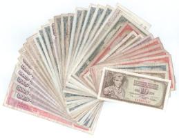 Jugoszlávia ~1960-1980. 35db-os vegyes bankjegy tétel T:F,VG Yugoslavia ~1960-1980. 35pcs of mixed baanknotes C:F,VG