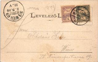 1900 Nagykikinda, Kikinda; M. kir. állami polgári leányiskola, Bohn szálloda, Pályaudvar, vasútállom...