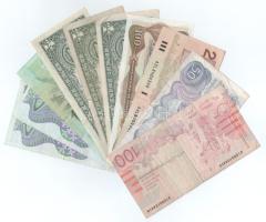 ~1980-2000. 10db-os vegyes külföldi bankjegy tétel, közte Amerikai Egyesült Államok, Svédország, Bra...