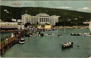 1912 Portoroz, Portorose; E. Fink Photograph / hotel, beach, port (worn corners)