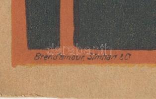 BB (?) jelzéssel: Oroszlánok királya (cím nélkül). Fametszet, papír, jelzett a nyomaton (BB és Brend...