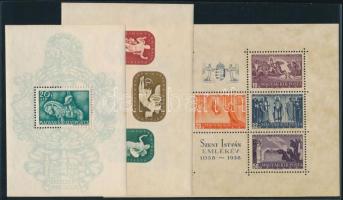 1938-1941 Szent István, Mátyás király és Művész 1-1 blokk (10.700)