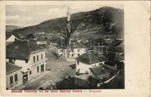 Zvornik, Teilansicht mit der Hadzi Mahmud Dzamia. Cappon / mosque, street (EK)