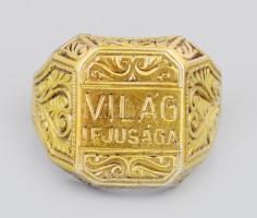 1969 Táncdalfesztivál díj gyűrű. Aranyozott ezüst, jelzett, feliratozott "Táncdalfesztivál Virá...