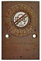 1930. "DAC 1928 - Pályaverseny 1930.V.29." zománcozott bronz díjplakett (52x35mm) T:XF