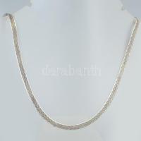 Ezüst(Ag) mintás lapos kígyó nyaklánc, jelzett, h: 42 cm, nettó: 11,4 g