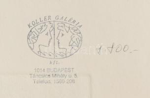 Borsos Miklós (1906-1990): Vízparti jelenet. Hidegtű, papír, jelzett, 14x9 cm. Hátoldalán Koller Gal...