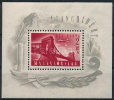 1948 Lánchíd (I.) blokk "felhős" vízjel nélküli papíron (52.500) (kis ránc)