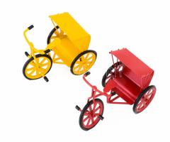 2 darab fém riksa makett, 7x6 cm