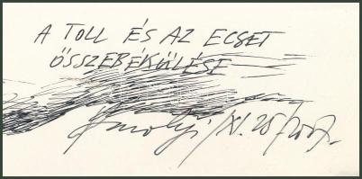 Károlyi András (1938-2023): A toll és az ecset összebékülése. Tus, toll, akvarell, papír, jelzett. 2...