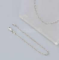 Ezüst(Ag) pálcikás nyaklánc és karkötő, jelzett, h: 18,5 és 51 cm, nettó: 10,3 g