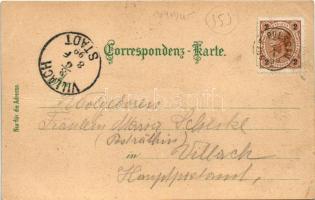 1899 (Vorläufer) Zgornja Polskava, Ober-Pulsgau, Oberpulsgau; Gasthaus zur Post, Kirche / inn, gener...