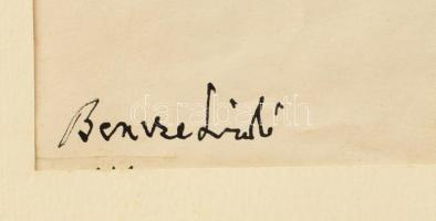 Bencze László (1907-1992): Emberek. Tus, toll, papír, jelzett, paszpartu hátoldalán Bencze László au...