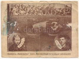 A Halál katlan autó, motorkerékpár, és kerékpár művészeitől, reklámlap, Manci, József / Hungarian automobile race advertisement (non PC) (b)