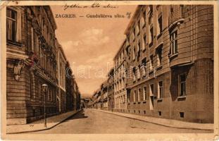 1912 Zagreb, Zágráb; Gunduliceva ulica / street view (EK)
