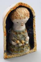 Kiss Roóz Ilona (1920-2010): Kertészlány. Jelzett, akasztórészénél sérüléssel, m: 18 cm