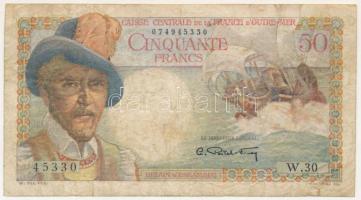 Közép-afrikai Államok / Francia Egyenlítői Afrika DN(1947) 50Fr "D'Esnambuc", "W...
