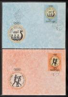 1960 Római olimpia sor + blokk + 2 különböző CM sorozat + 11 klf reprint képeslap Bellagio, Comoi tó...