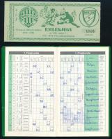 1982 Spanyolország, labdarúgó-világbajnokság programfüzet, német nyelven, benne kézzel beírt eredményekkel + 1986 Ferencvárosi Torna Club (FTC) - MTK-VM mérkőzés emlékjegy