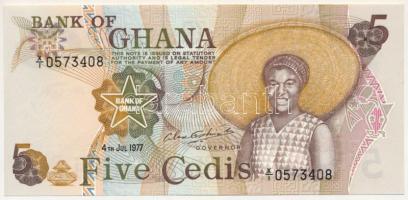 Ghána 1977. 5C "X/1 0573408" T:AU Ghana 1977. 5 Cedis "X/1 0573408" C:AU Krause P#15b