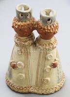 Kiss Roóz Ilona (1920-2010): Ministráns páros. Jelzett, zsűri címkével, hibátlan, m: 21 cm