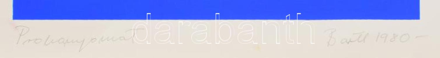 Bartl József (1932-2013): Hétlevelű lóhere, 1980. Szitanyomat, papír. Jelzett. Próbanyomat! 53x27 cm...