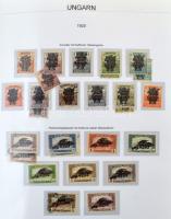 1871-1969 Hiányos magyar használt gyűjtemény német nyelvű lapokra filázva, iratlefűzőben, sok jó köz...