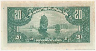 Kína 24(1935) 20c "Kwangtung Provincial Bank", "FC318617" T:AU, folt
China 24(1...