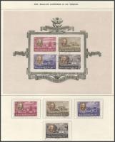 1947 Roosevelt sor + blokk pár albumlapokon (68.000)