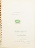 cca 1990 Puli Jármű és Gépgyártó Kft. Hódmezővásárhely, Puli 2E elektromos autó kezelési és karbantartási kézikönyve, kissé sérült spirálfűzéssel, a végére befűzve Pikali Sándor vezérigazgató aláírt levele, 45 p.