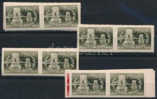 1949 Lánchíd 4 db fogazott + 4 db vágott sor, mind párokban (12.000)