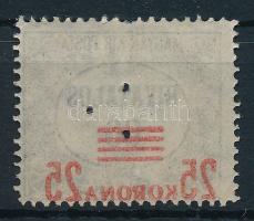 1921/1924 Hivatalos 25K/60f bélyeg a felülnyomat gépszínátnyomatával