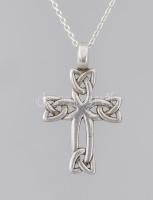 Ezüst(Ag) nyaklánc kereszt medállal, jelzett, h: 38 cm, nettó: 3,4 g