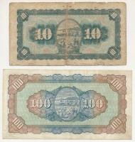 Tajvan DN(1946) 10Y + 100Y T:F szép papír, VG
Taiwan ND(1946) 10 Yuan + 100 Yuan C:F fine paper, VG...
