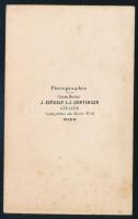 cca 1860-1870 Fiatal hadapród (kadét) portréja egyenruhában, kutyával, vizitkártya Székely &amp;...