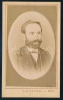1873 Úr portréja, porcelánkép utánzatú vizitkártya Letzter Lázár (1832-1897) kassai műterméből, 10,5x6,5 cm