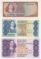 Dél-Afrika DN(1973-1984) 1R - 5R (3xklf) T:XF,F szép papír South Africa ND(1973-1984) 1 Rand - 5 Rand (3xdiff) C:XF,F fine paper Krause P#116, P#118, P#119