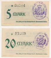 Németország / Lindau 1918. 5M + 20M papír szükségpénz T:F,AU
Germany / Lindau 1918. 5 Mark + 20 Mar...