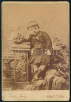 cca 1880 Kabinetfotó Grósz Imre nagyszentmiklósi műterméből, 16x11 cm