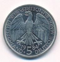 Német Szövetségi Köztársaság 1984D 5M Cu-Ni "Német Vámunió 150. évfordulója" T:UNC,AU  Federal Republic of Germany 1984D 5 Mark Cu-Ni "Deutscher Zollverein (150th Anniversary - German Customs Union)" C:UNC,AU Krause KM#160