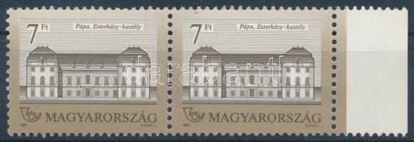 1991 Kastélyok IV. pár fényes képoldallal, matt gumival, 12 : 11 1/2 fogazással (8.000)