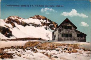 1917 Triglav, Deschmannhaus d. A.-V. S. Krain mit Triglav / tourist house, mountain rest house (EK)