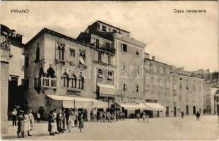 Piran, Pirano; Casa veneziana / Venetian house, café, shops (EB)