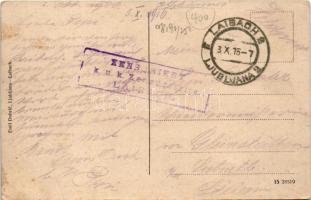 1916 Ljubljana, Laibach; Presernova ulica / street view, tram, restaurant of Ivanka Matjan, publishe...